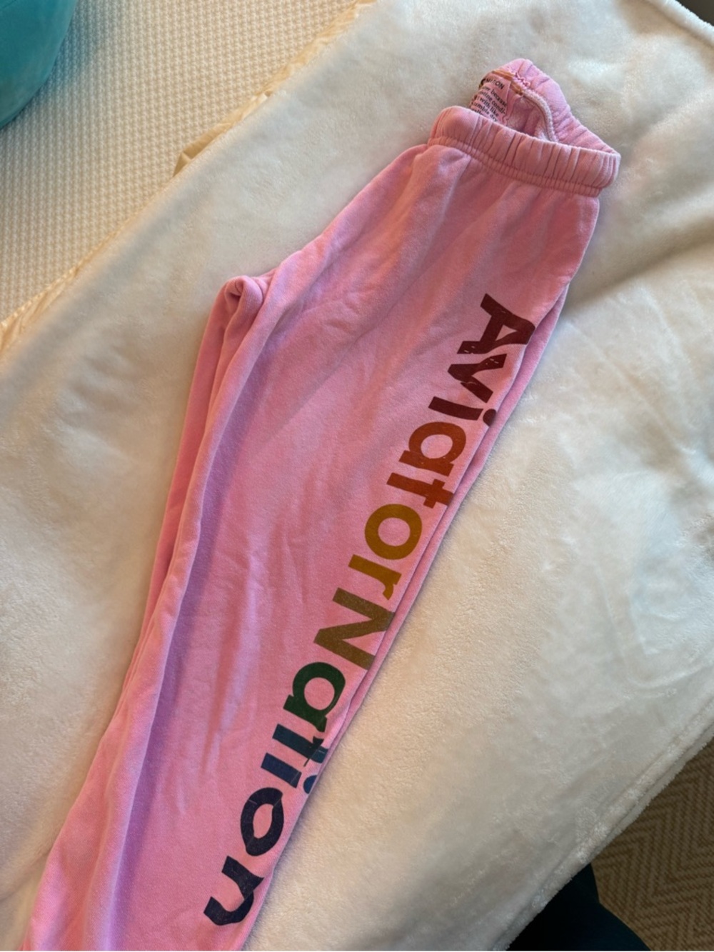 Aviator Nation Pink Track Pants with Retro Patch - Picture 4 of 4